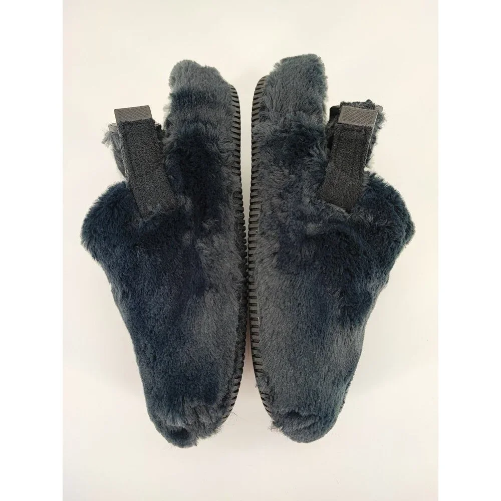 Nike Women's Calm Mule SE Black Faux Fur Clogs Size 7_5
